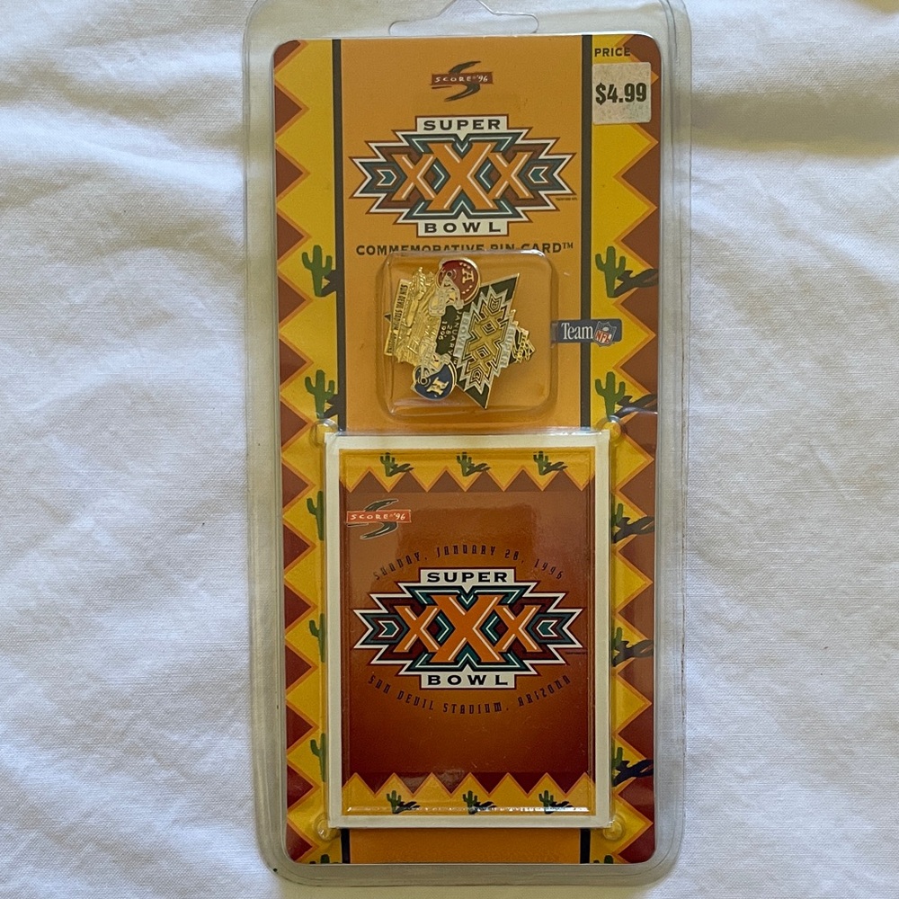 NFL 1996 Super Bowl Commemorative Pin & Card Set